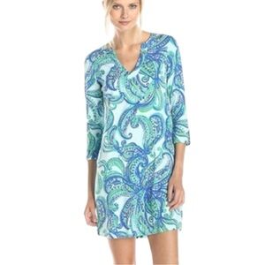 Lilly Pulitzer Blue Paisley Rossmore Slip Summer Dress Women's Large